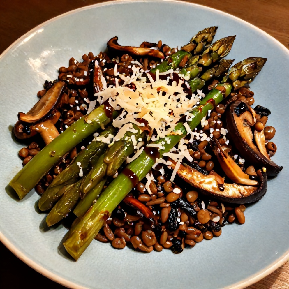 Wild Rice Salad with Asparagus and Mushrooms
