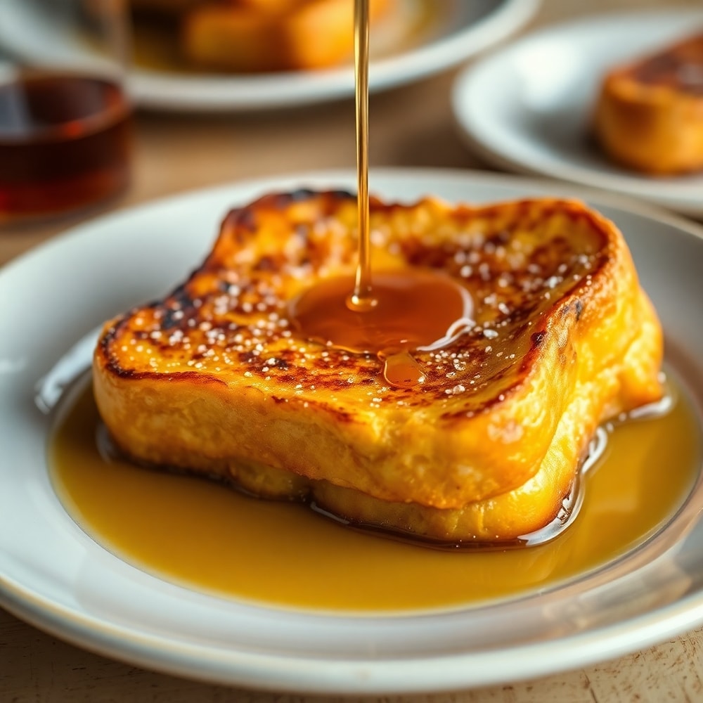 Golden French Toast with syrup