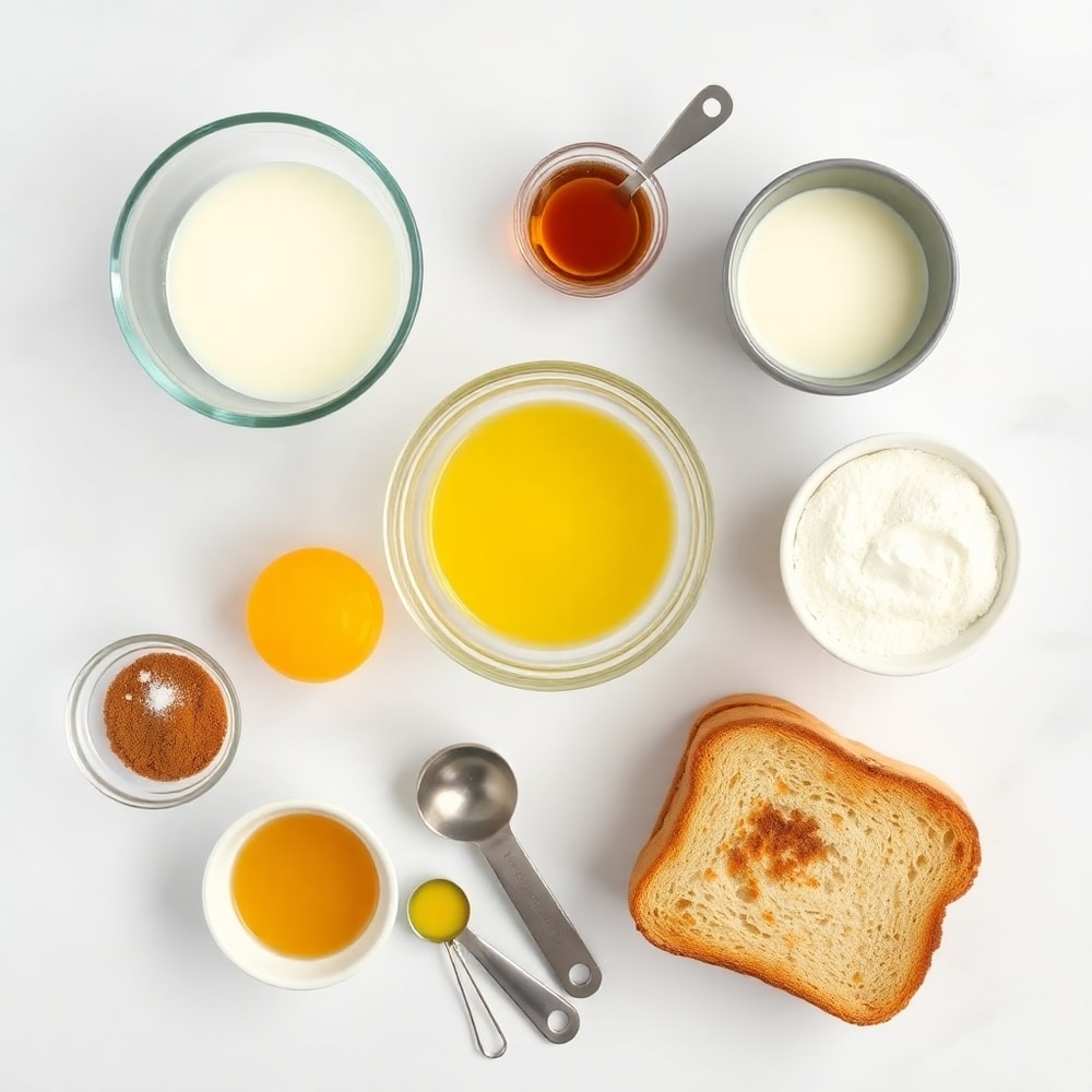 Raw ingredients for Golden French Toast