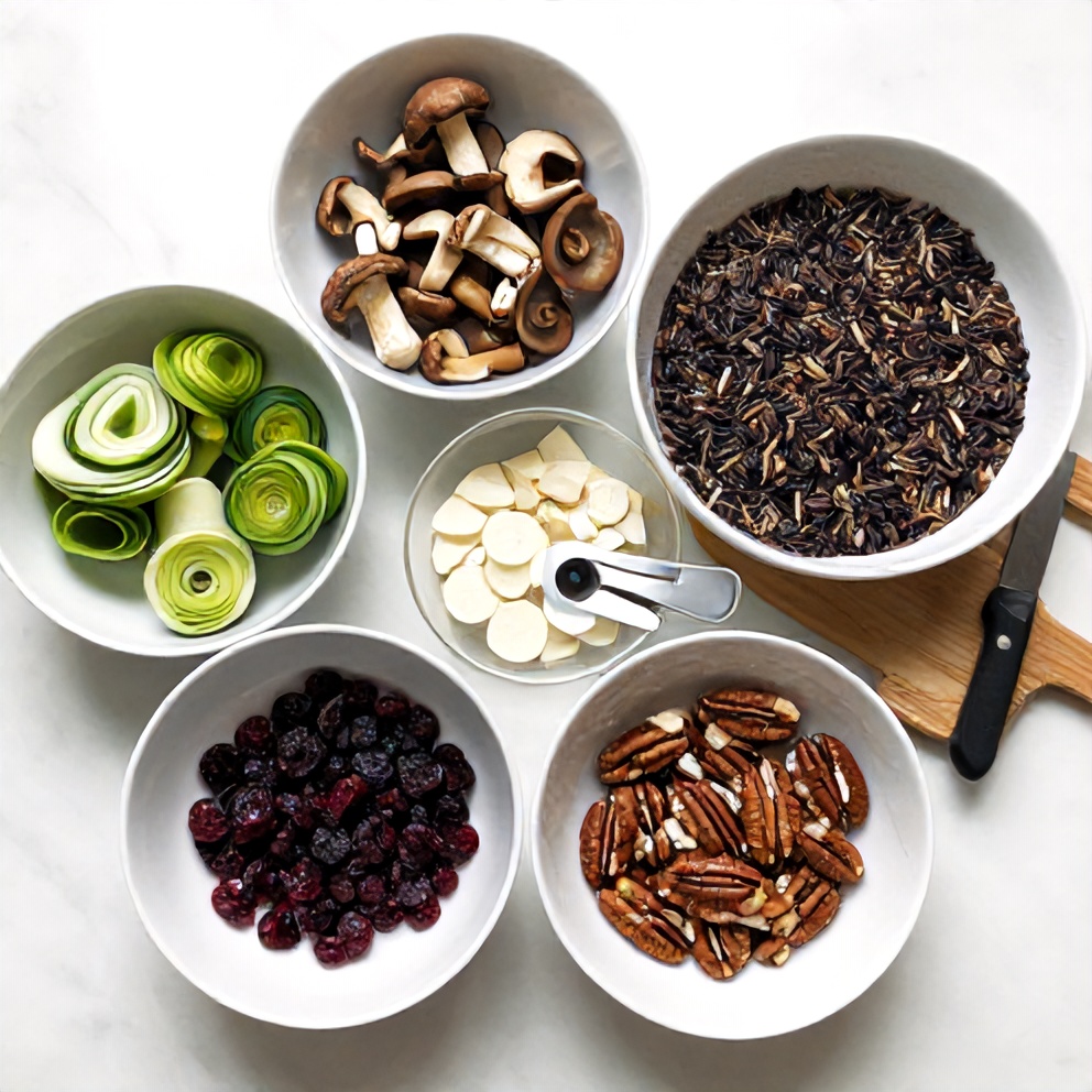 Raw Ingredients for Wild Rice Salad