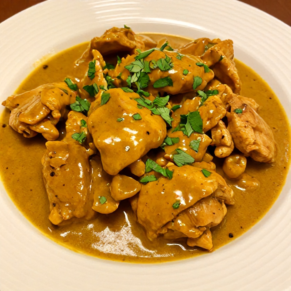 Plated Jamaican Curry Chicken