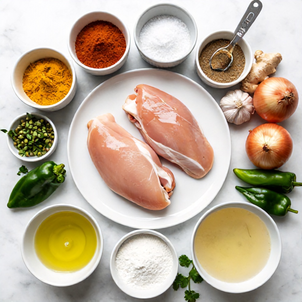 Raw Ingredients for Jamaican Curry Chicken