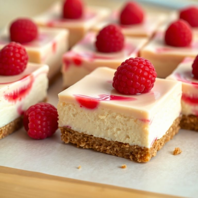 No Bake Rhubarb Cheesecake Squares