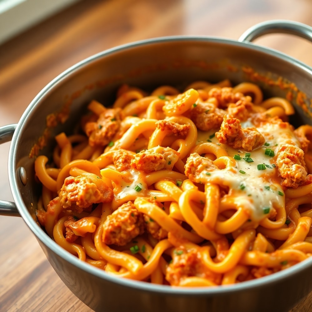 One Pot Buffalo Chicken Pasta