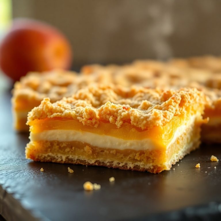 Peaches and Cream Crumble Bars