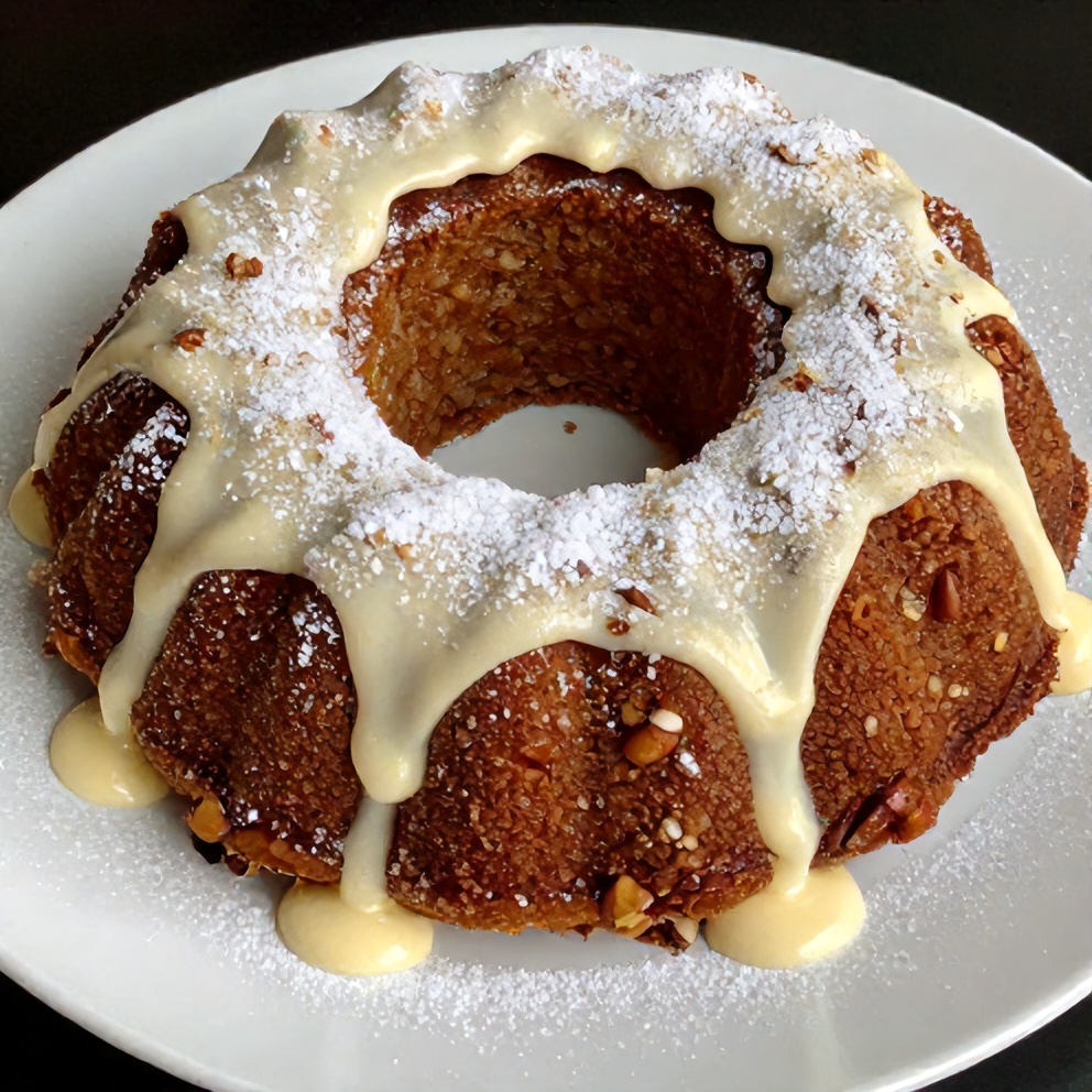 Pecan Praline Bundt Cake with Creamy Glaze