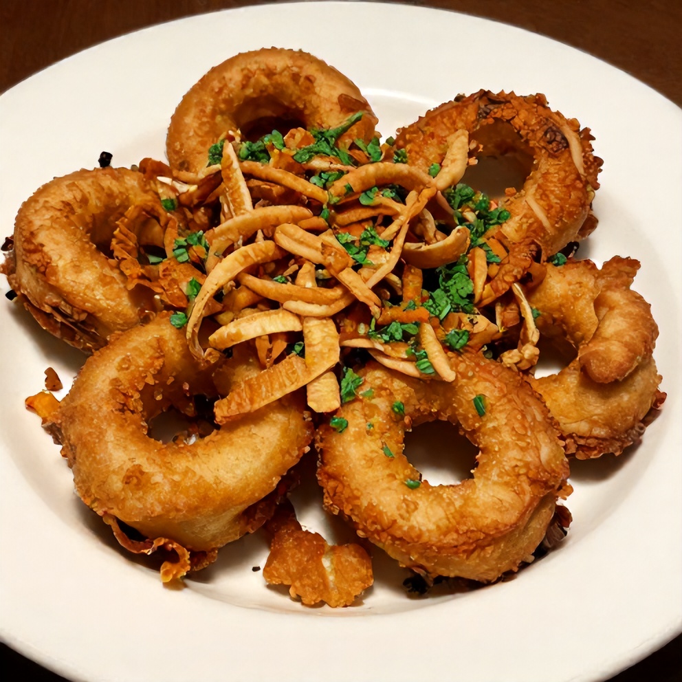 Philly Cheesesteak Crescent Ring plated with a side of crispy onions