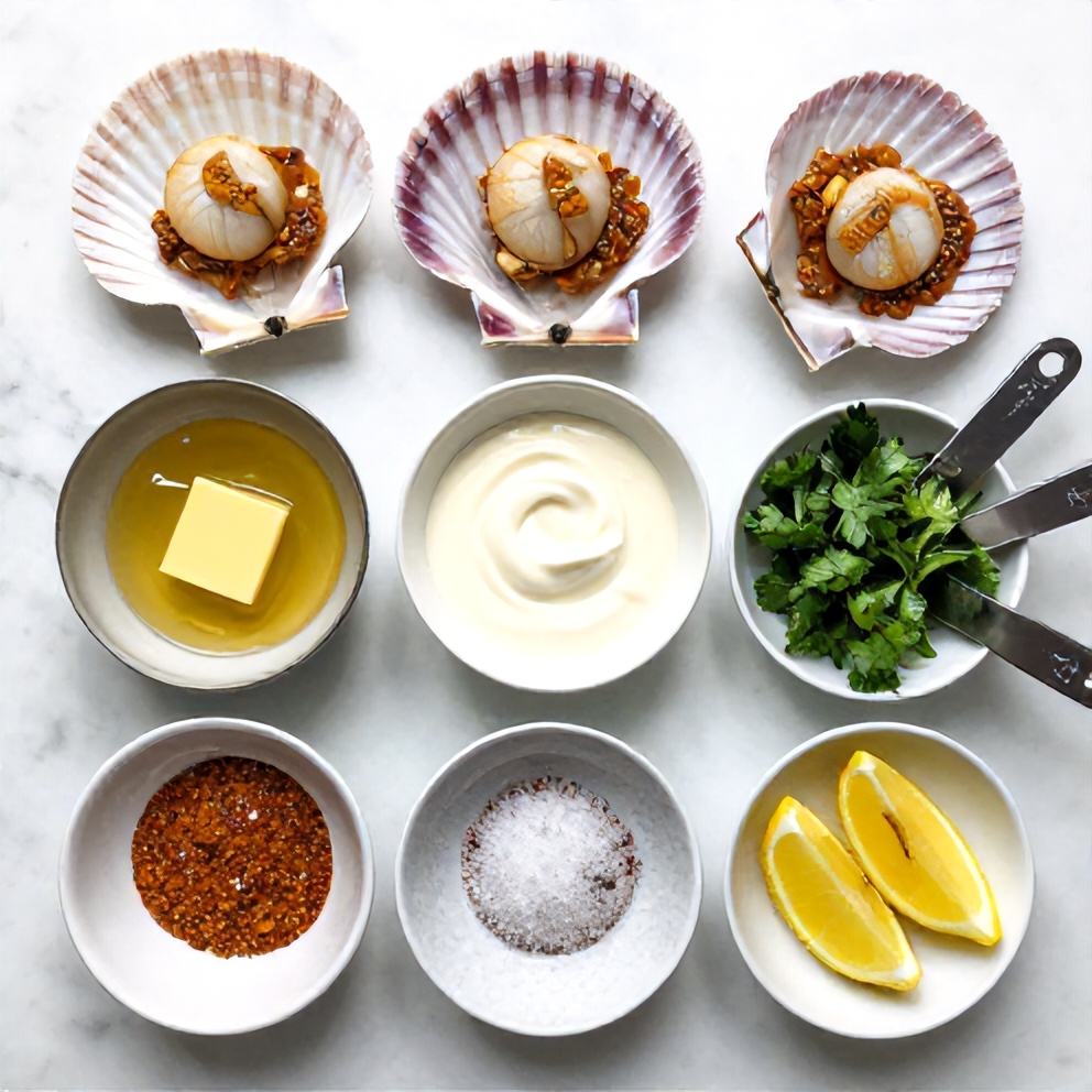 Raw Ingredients for Cajun Scallops