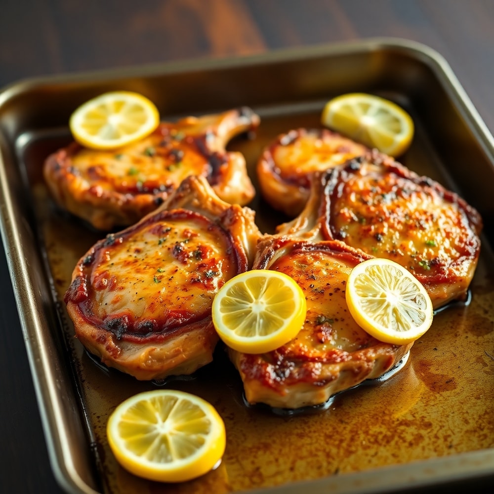 Sheet Pan Lemon Garlic Pork Chops