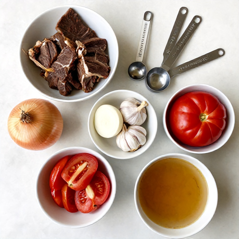Raw Ingredients for Slow Braised Mexican Birria Tacos