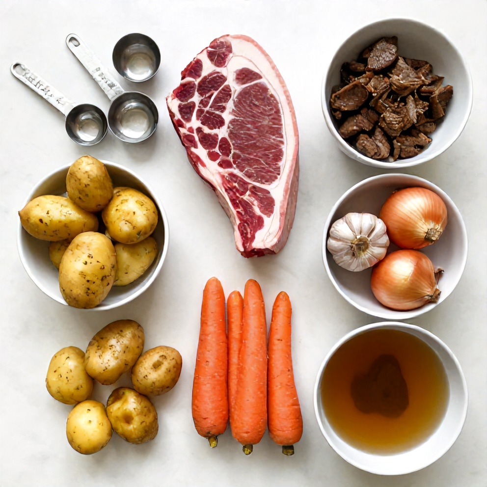 Raw Ingredients for Slow Cooker Chuck Roast