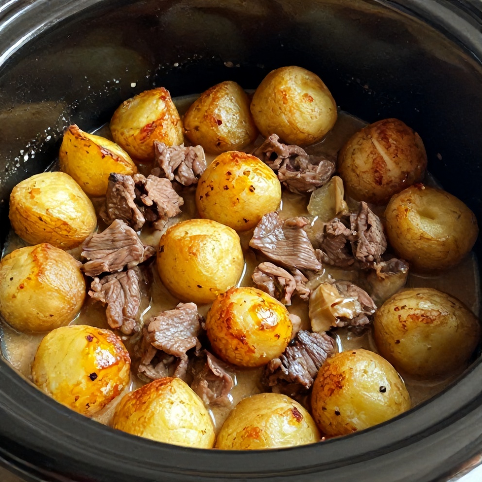 Slow Cooker Garlic Butter Beef Bites
