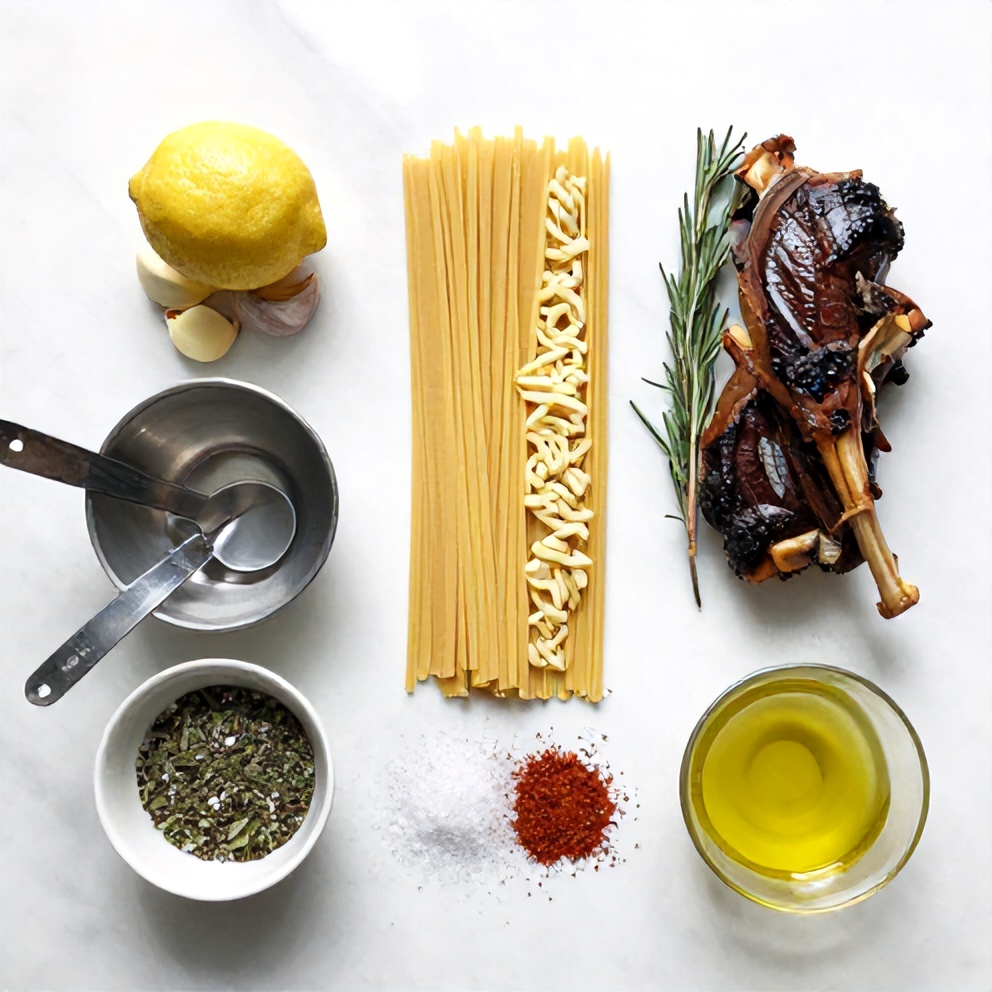 Raw Ingredients for Slow Roasted Lamb Shoulder with Lemon Orzo