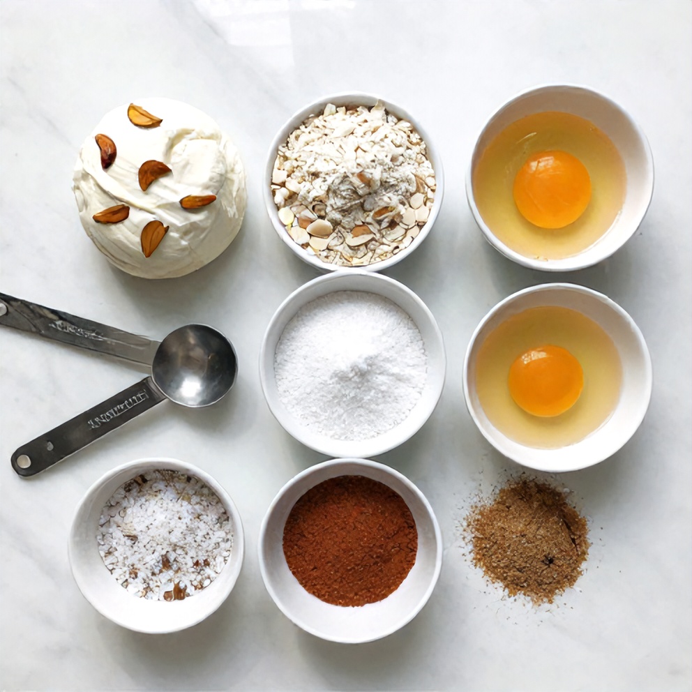 Raw ingredients for Soft Ricotta Almond Pillows