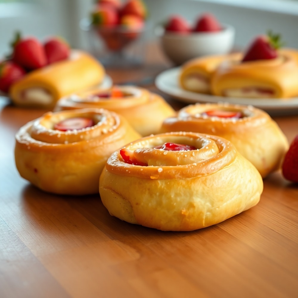 Strawberry Cheesecake Breakfast Rolls