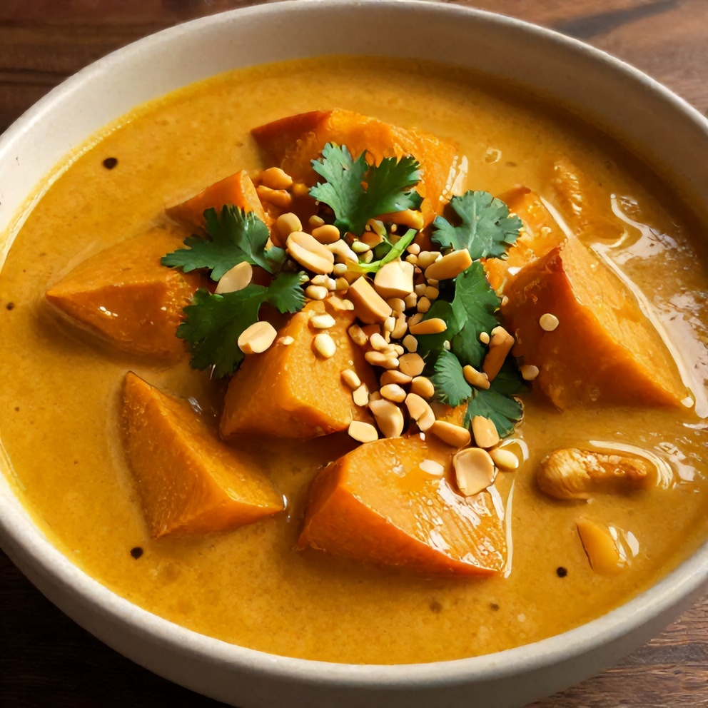 Thai Red Curry Lentil Soup with Sweet Potato