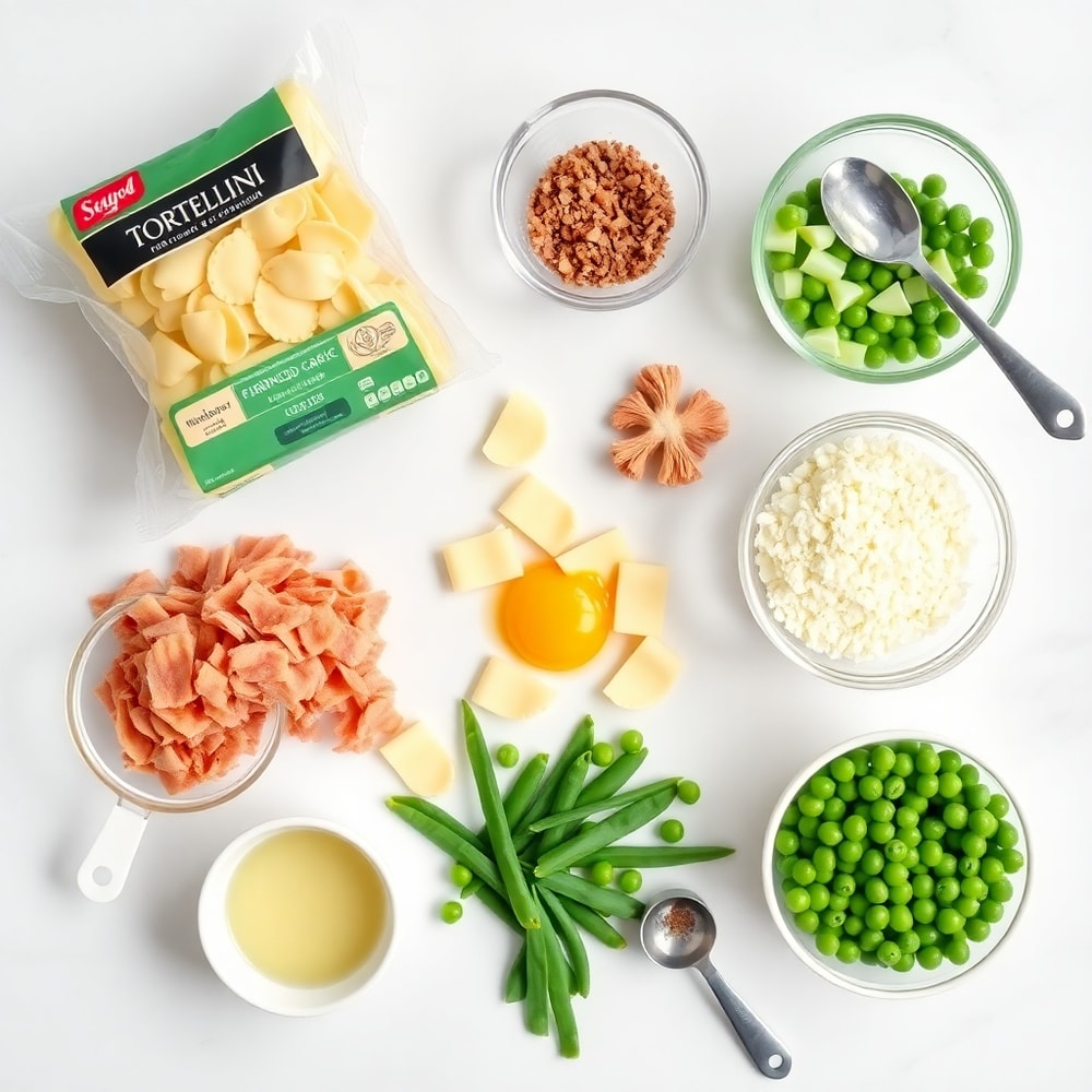 Raw Ingredients for Tortellini Carbonara
