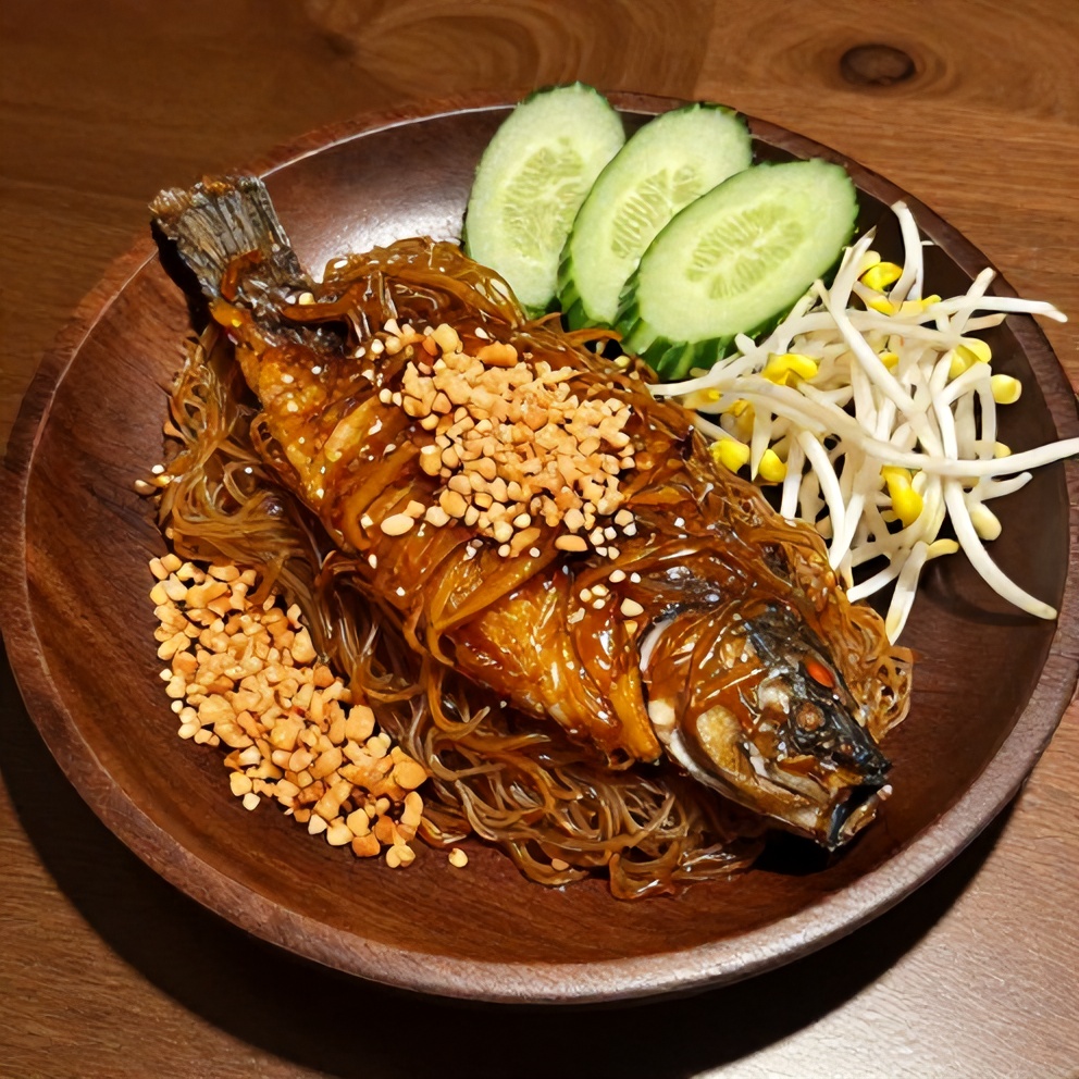 Vietnamese Caramelized Fish with Vermicelli Bowl