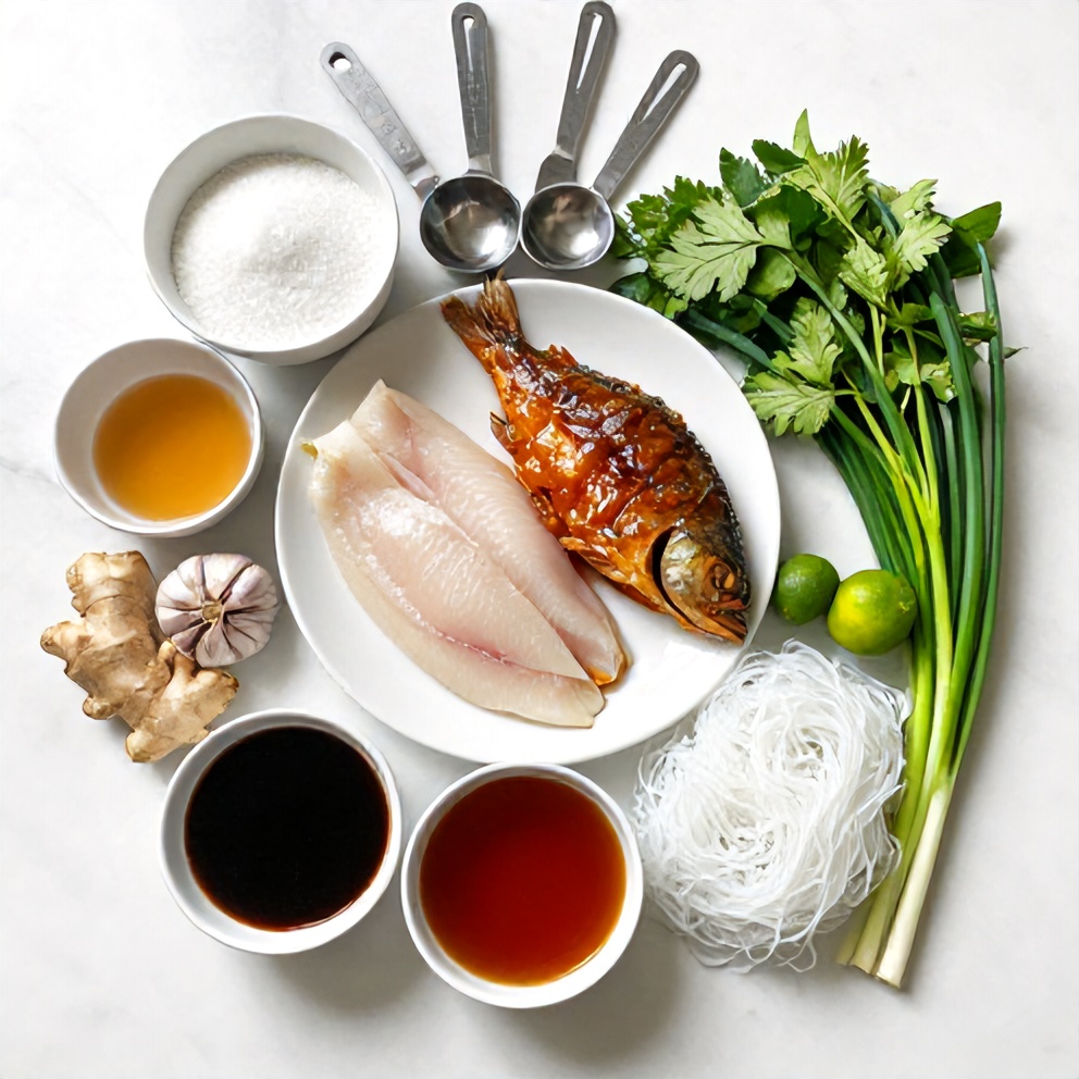 Raw Ingredients for Vietnamese Caramelized Fish